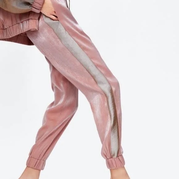 Zara Rose Gold Metallic Joggers - Picture 8 of 9